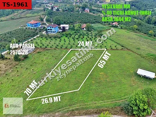 GÜRKAN GAYRİMENKUL YEŞİLVADİ MH. %40 İMARLI 1644M² ARSA